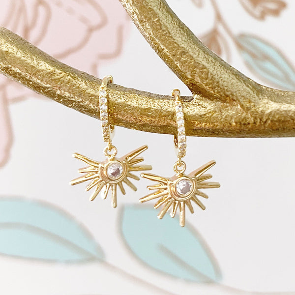 Hoop Earrings with Charm, Huggie Hoop Earrings, Star Earrings, Best Friend Birthday Gifts, HEPBURN