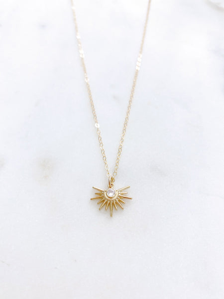 Sun Necklace, Celestial Jewelry, Gold Sun Necklace, Dainty Gold Necklace, Best Friend Birthday Gifts, HEPBURN