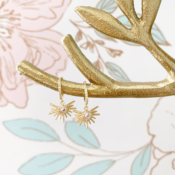 Hoop Earrings with Charm, Huggie Hoop Earrings, Star Earrings, Best Friend Birthday Gifts, HEPBURN