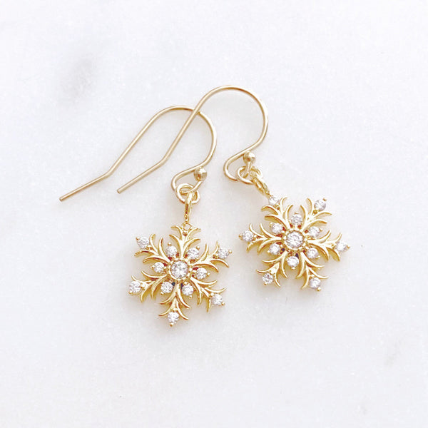 Snowflake Earrings, Christmas Earrings, Secret Santa Gift for Women, JOY