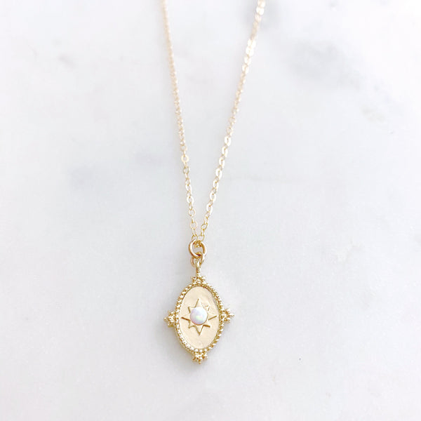 Opal Necklace, White Opal Necklace, Gold Filled Necklace, Dainty Gold Necklace, Mom Gift, Mothers Day Gift from Daughter, Remi