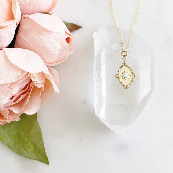 Opal Necklace, White Opal Necklace, Gold Filled Necklace, Dainty Gold Necklace, Mom Gift, Mothers Day Gift from Daughter, Remi