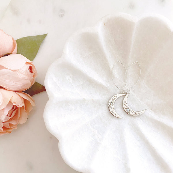 Moon Earrings, Celestial Earrings, Opal Earrings, Mothers Day Gift from Daughter, Mom Gift, Estelle