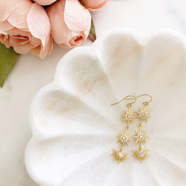 Star Earrings, Long Earrings, Starburst Earrings, Celestial Jewelry, Best Friend Birthday Gifts, Bristol