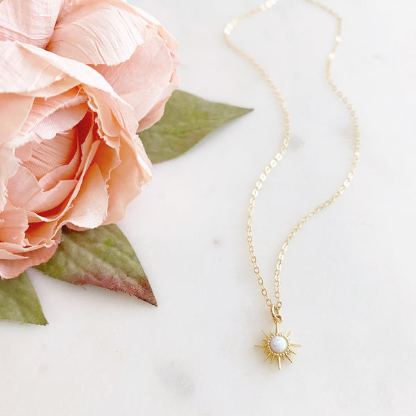 Sunburst Necklace, Opal Necklace, Sun Necklace, Celestial Jewelry, Best Friend Birthday Gifts, Soleil