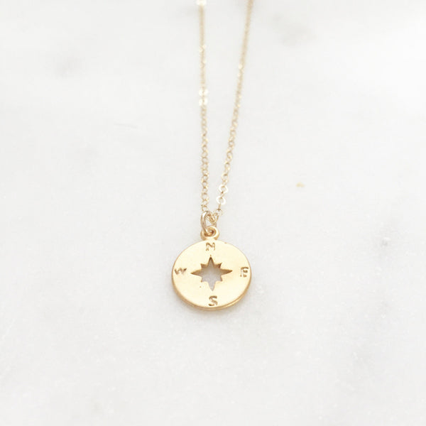 Compass Necklace, Lost Without You, Friendship Necklace, Compass Jewelry, Friendship Gift, Gift For Her, Dainty Gold Necklace