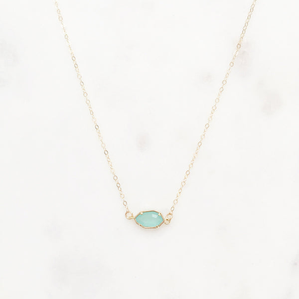 CORA | Dainty Gold Stone Necklace | Glass Stone Necklace | Tiny Stone Necklace | Dainty Gold Necklace | Gold Fill Necklace