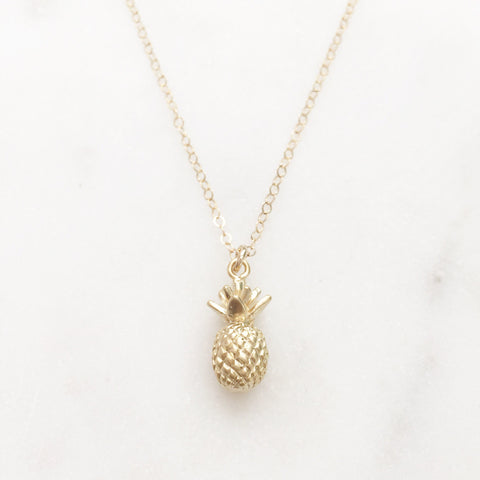 Pineapple Necklace, Dainty Gold Necklace, Fruit Jewelry, Moving Away Gift, College Student Gift, PIPER