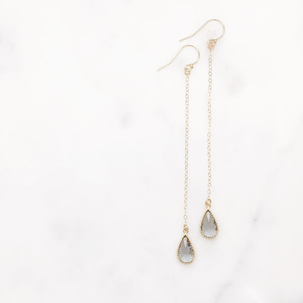 JEN | Long Gold Chain Earrings | Long Dangle Earrings | Long Dangle Crystal Earrings | Long Gold Chain Earrings | Bridesmaid Earrings