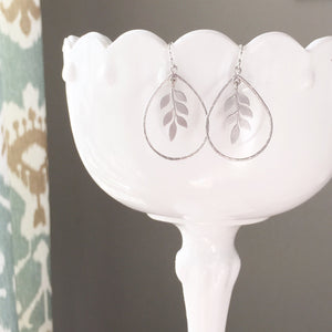 FELICITY | Silver Leaf Earrings | Silver Teardrop Earrings | Silver Leaf Teardrop Earrings | Bridesmaid Earrings | Laurel Leaf Earrings