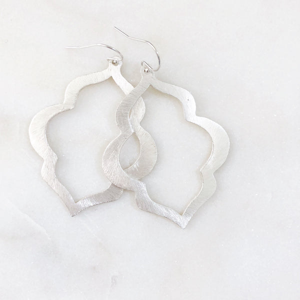 RIVER | Silver Moroccan Earrings | Silver Boho Earrings | Silver Dangle Earrings | Brushed Silver Bohemian Earrings | Silver Earrings