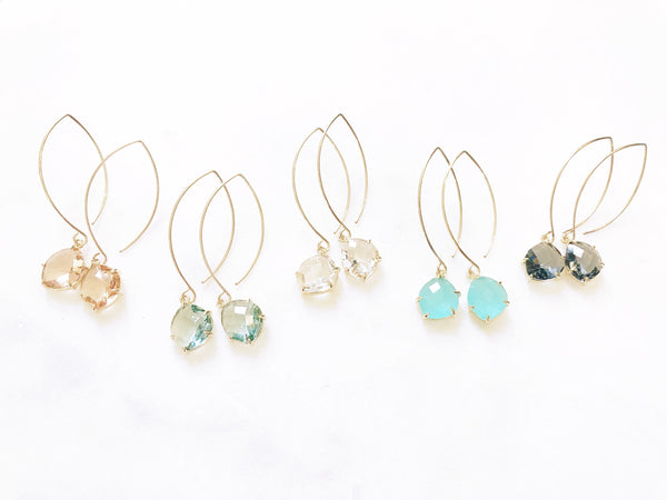 MAYA | Blush Threader Earrings | Blush Dangle Earrings | Long Gold Wire Threader Earrings | Blush Gold Filled Threaders | Blush Threaders