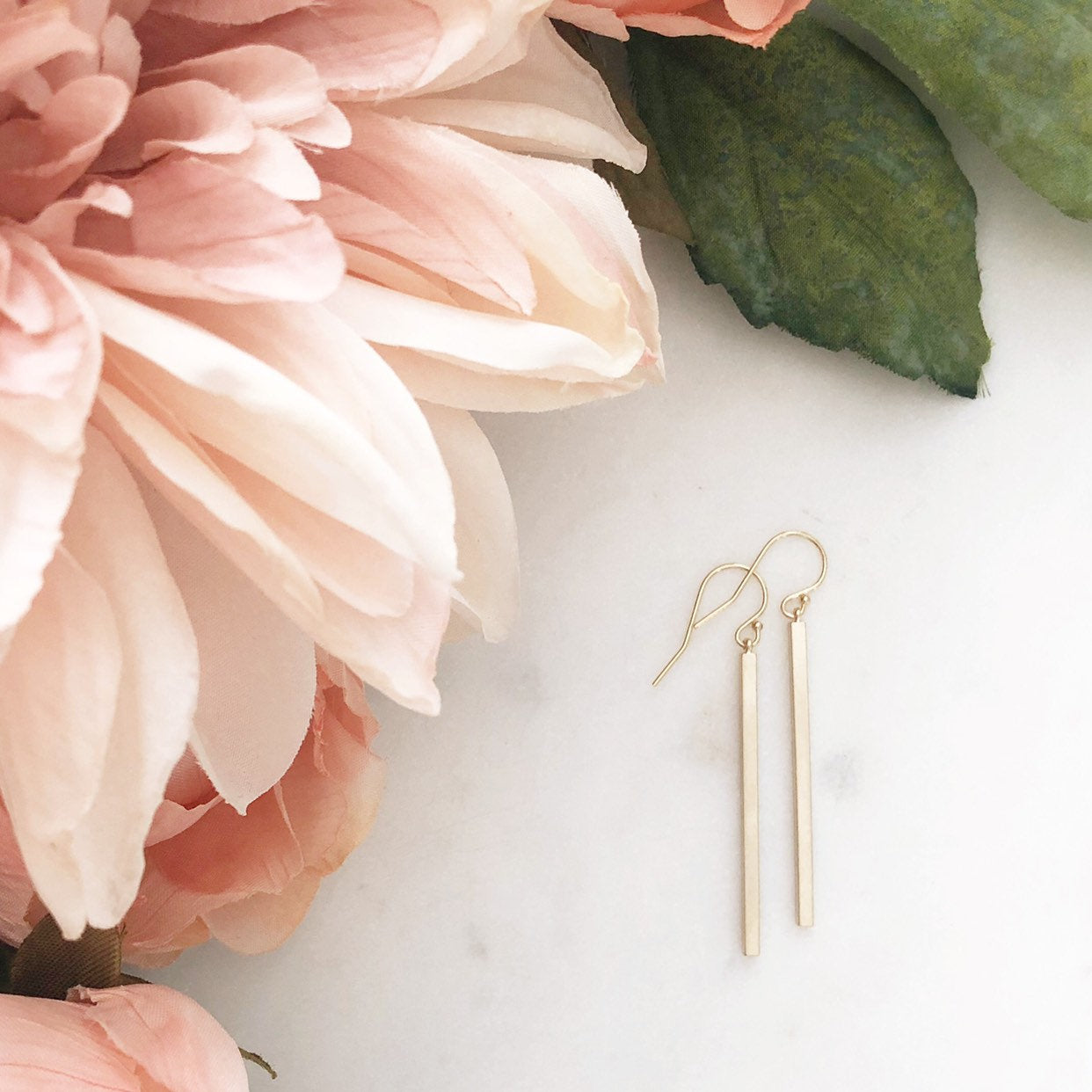 SLOANE | Gold Bar Earrings | Dangle Bar Earrings | Skinny Bar Earrings | Long Bar Earrings | Gold Stick Earrings Dainty Simple Bar Earrings