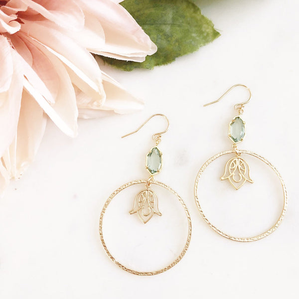 Bridal Earrings, Bridesmaid Earrings, Dangle Earrings, Flower Earrings, Chandelier Earrings, Sea Green Earrings, Drop Earrings, Bridal