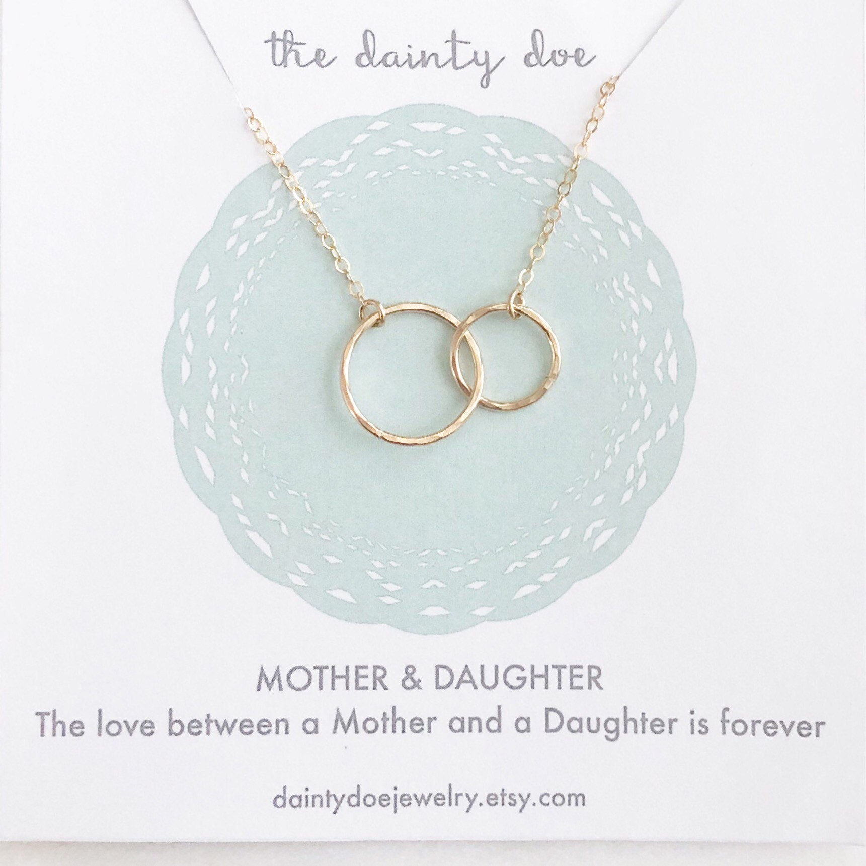 MOTHER DAUGHTER NECKLACE, Mom Necklace, Mom Gift, Gift For Mom, New Mom Gift, Dainty Necklace, Gold Filled Necklace, Minimalist Necklace