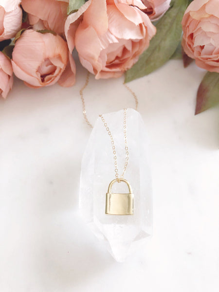 Padlock Necklace, Lock Necklace, Dainty Gold Necklace, Best Friend Birthday Gifts