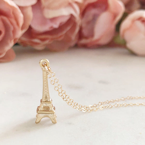 Eiffel Tower Necklace, Eiffel Tower, Eiffel Tower Jewelry, Paris, Charm Necklace, Dainty Necklace Gold, Gold Necklace, Gift For Her