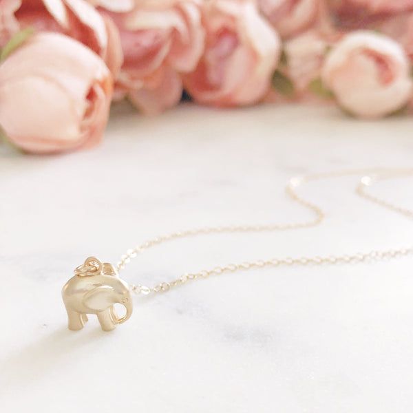 Elephant Necklace, Gold Elephant Necklace, Elephant Gifts, Charm Necklace, Dainty Necklace Gold, Gold Necklace, Gift For Her, Minimalist