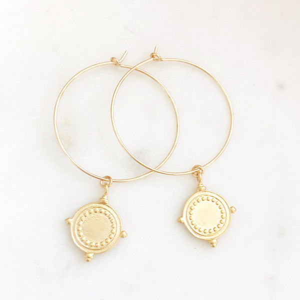 Gold Coin Earrings, Coin Earrings, Threader Earrings, Dangle Earrings, Gold Disc Earrings, Circle Earrings, Drop Earrings, Geometric Earring