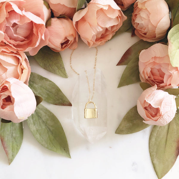 Padlock Necklace, Lock Necklace, Dainty Gold Necklace, Best Friend Birthday Gifts