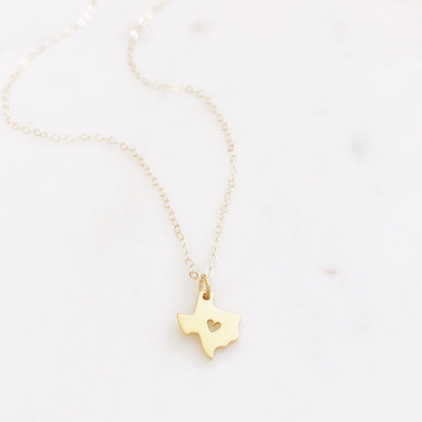 Texas Necklace Gold, Dainty Gold Necklace, Moving Gift, Texas Necklace, State Necklace, Texas Gifts, Gift For Her, Gold Texas Necklace