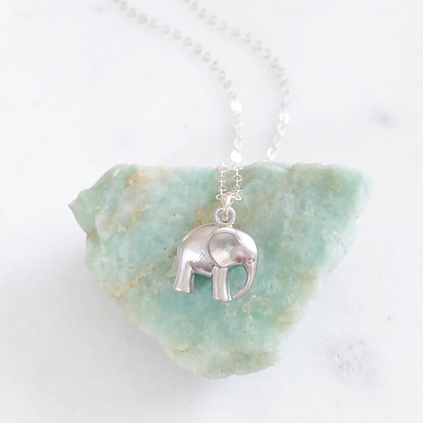 Elephant Necklace, Silver Elephant Necklace, Elephant Gifts, Charm Necklace, Sterling Silver Necklace, Gift For Her, Minimalist Necklace