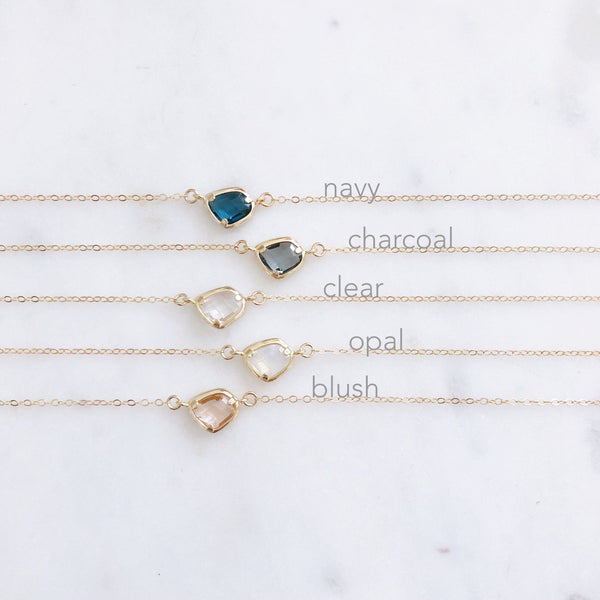 Crystal Necklace, Stone Necklace, Bridal Jewelry, Bridesmaid Gift, Dainty Crystal Necklace, Bridal Necklace, Bridesmaid Necklace, CLARA