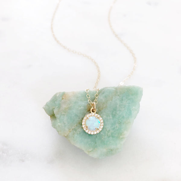 White Opal Necklace, Opal Pendant Necklace, Opal Necklace, Dainty Gold Necklace, October Birthstone, Gifts For Her, Boho Necklace, MIRA