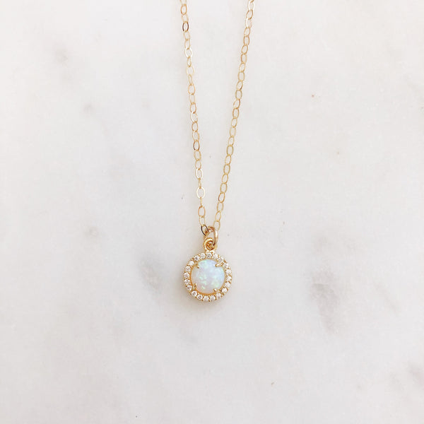 White Opal Necklace, Opal Pendant Necklace, Opal Necklace, Dainty Gold Necklace, October Birthstone, Gifts For Her, Boho Necklace, MIRA