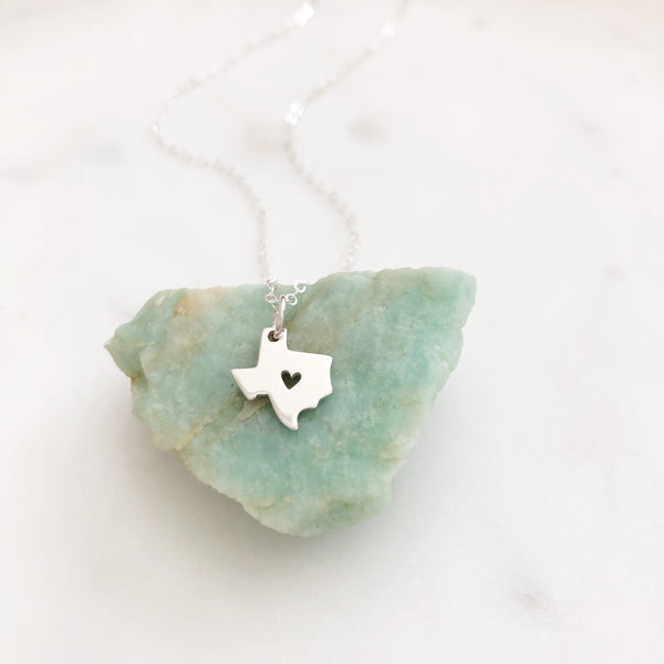Texas Necklace, Sterling Silver Texas Necklace, Moving Gift, Silver Texas Necklace, Texas Gifts, Dainty Necklace, Moving Away Gift, Texas