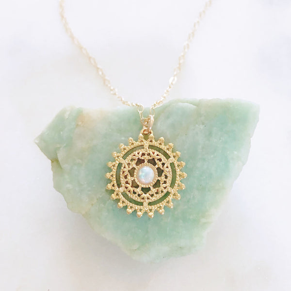 Indy Opal Medallion Necklace