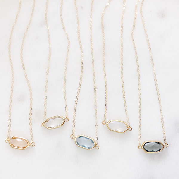 Dainty Stone Necklace, Crystal Necklace, Dainty Gold Necklace, Bridesmaid Necklace, Bridal Jewelry, Gifts For Her, Dainty Necklace, SERENITY