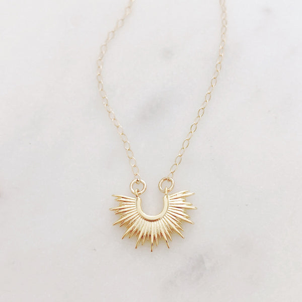 Gold Sun Necklace, Celestial Jewelry, Sunburst Necklace, Dainty Gold Necklace, Best Friend Gifts, Birthday Gifts for Her, SUNRISE