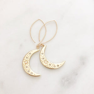 Crescent Moon Earrings, Opal Earrings, Best Friend Birthday Gifts, ESTELLE