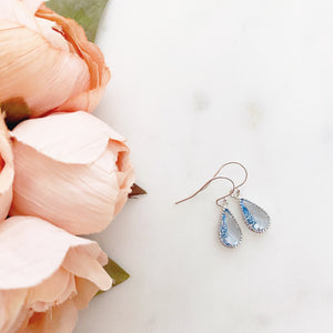 Blue Earrings, Crystal Teardrop Earrings, Bridesmaid Earrings, Silver Dangle Earrings, Crystal Drop Earrings, Bridal Jewelry, MISCHA