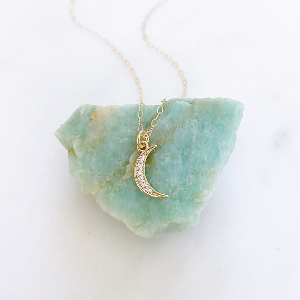 Crescent Moon Necklace, Gold Moon Necklace, Moon Jewelry, Best Friend Birthday Gifts, EMERSON