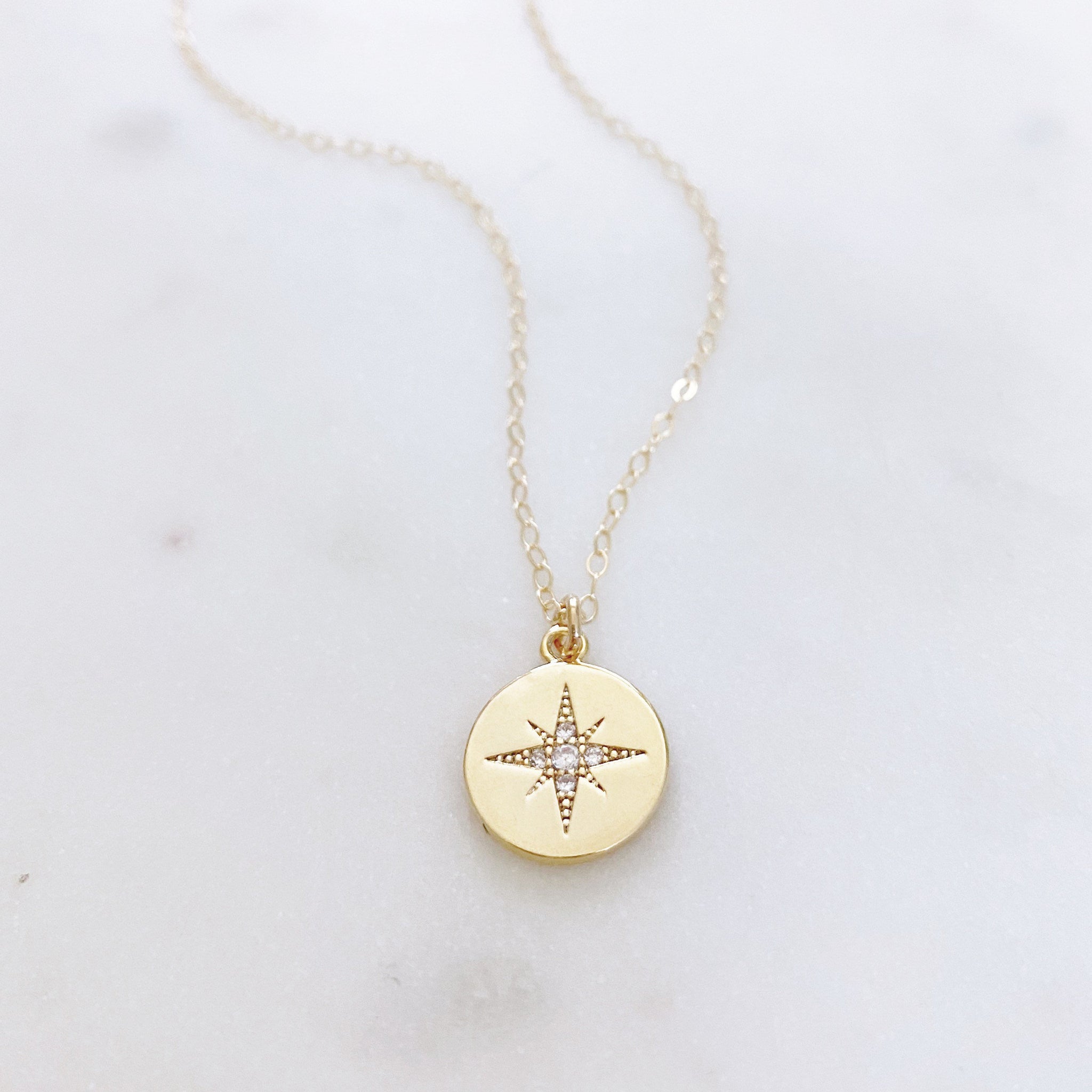 Gold Disc Necklace, North Star Necklace, Coin Necklace, Birthday Gifts for Her, Best Friend Gifts, ALIYA