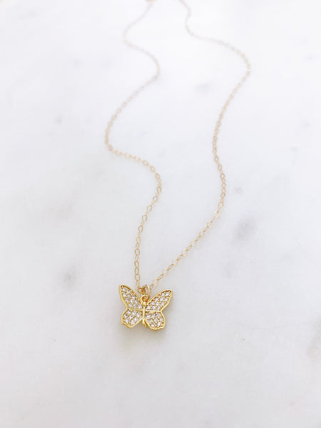 Gold Butterfly Necklace, Butterfly Jewelry, Dainty Gold Necklace, Best Friend Birthday Gifts