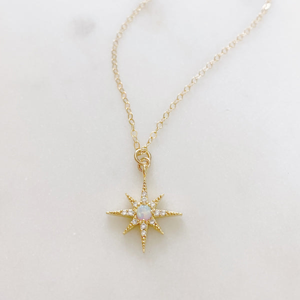 North Star Necklace, Opal Necklace, Celestial Jewelry, Best Friend Birthday Gifts, HALEY