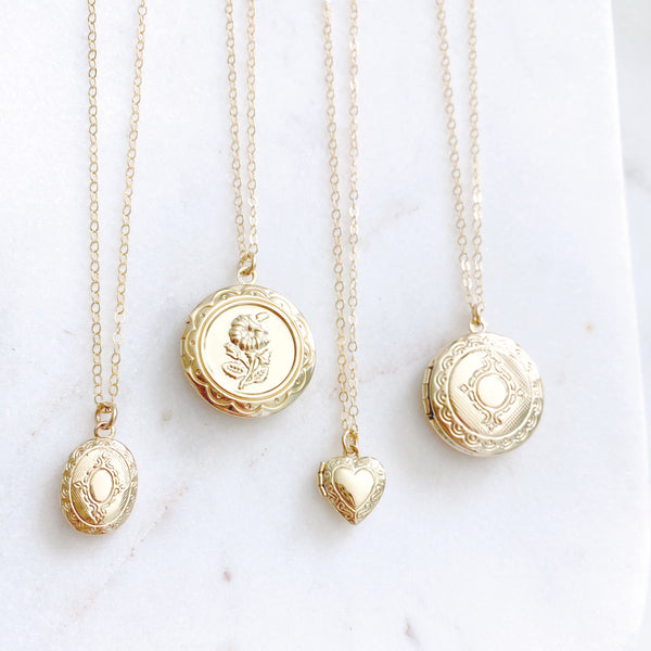 Gold Locket Necklace, Locket Necklace for Photo, Christmas Gift for Mom from Daughter, ADA