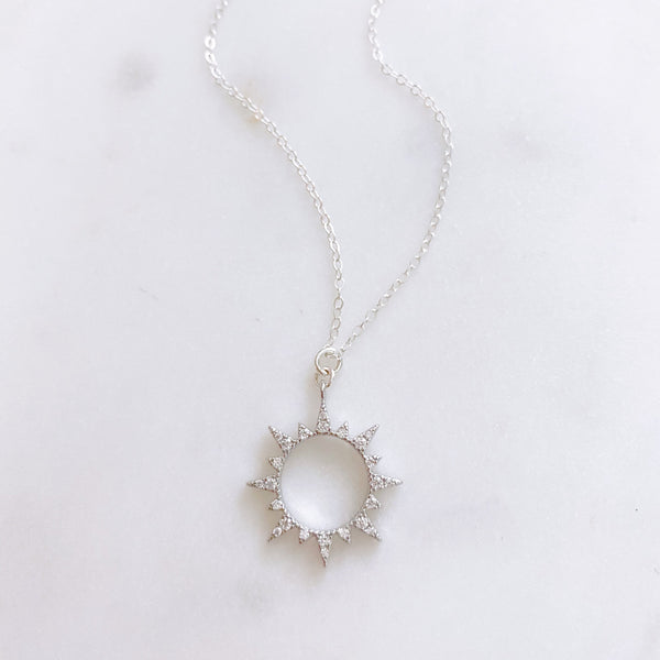 Sun Necklace, Sunburst Necklace, Dainty Silver Necklace, Best Friend Gifts, Birthday Gifts for Her, SUNNY