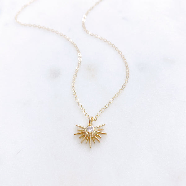 Sun Necklace, Celestial Jewelry, Gold Sun Necklace, Dainty Gold Necklace, Best Friend Birthday Gifts, HEPBURN