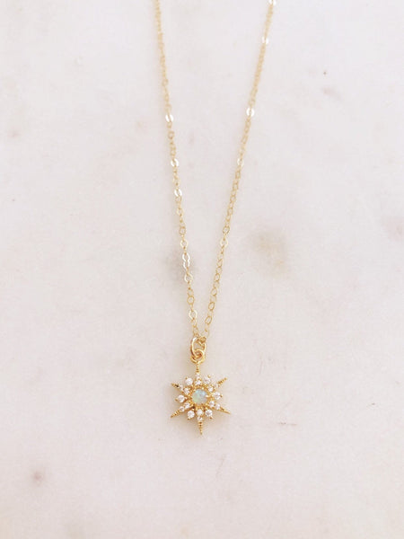 North Star Necklace, Dainty Opal Necklace, Stocking Stuffers for Women, NORA