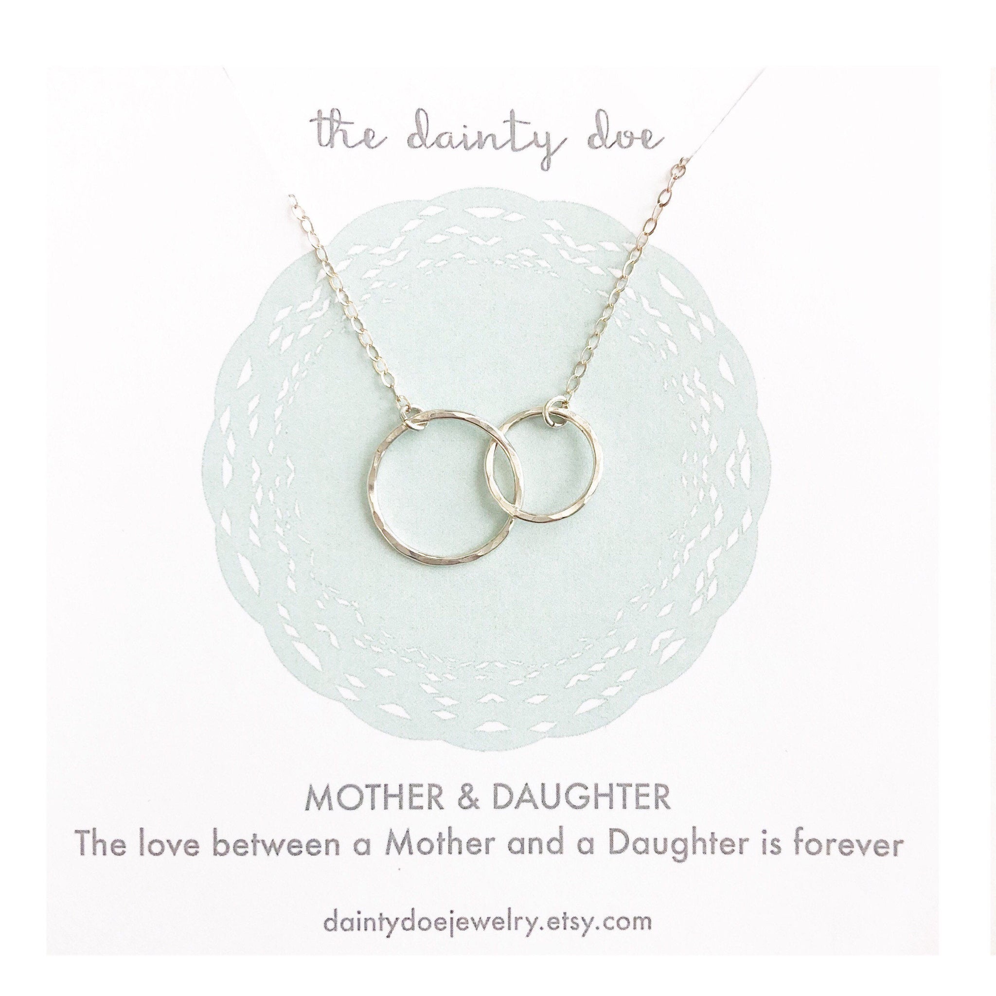 Mother Daughter Necklace, Mom Necklace, Sterling Silver Necklace, Christmas Gift for Mom from Daughter