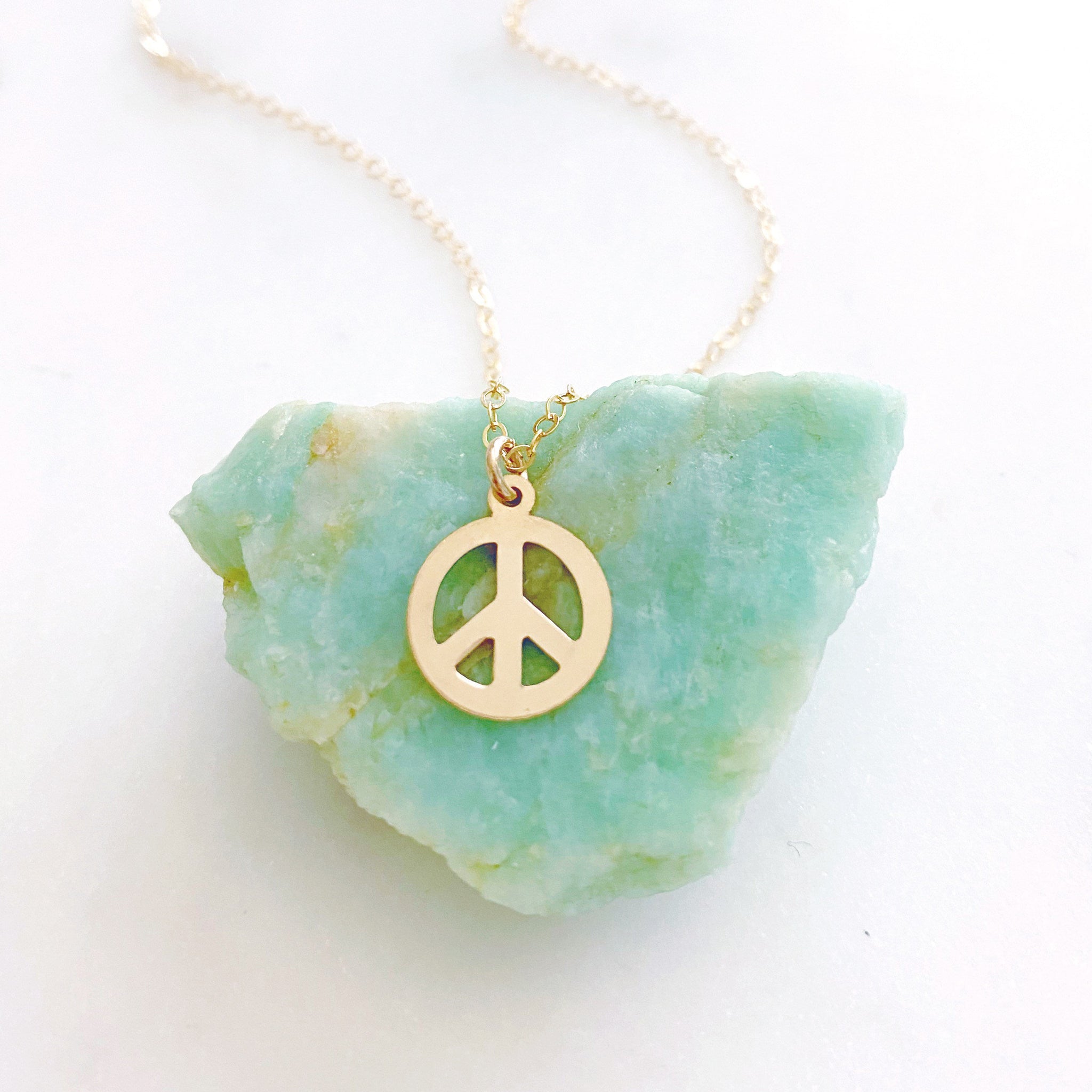 Peace Necklace, Gold Filled Necklace, Festival Jewelry, Sister Gift, Peace Sign