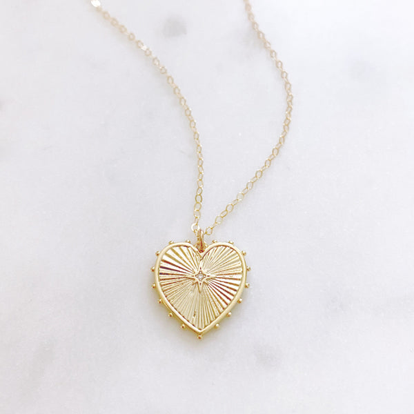 Heart Necklace, Gold Heart Necklace, Dainty Gold Necklace, Gold Filled Necklace, Anniversary Gift for Girlfriend