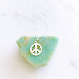 Peace Necklace, Sterling Silver Necklace, Festival Jewelry, Sister Gift, Peace Sign
