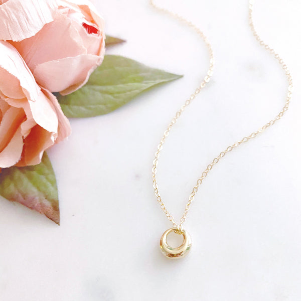 Circle Necklace, Minimalist Necklace, Gold Filled Necklace, Mothers Day Gift from Daughter, Bex
