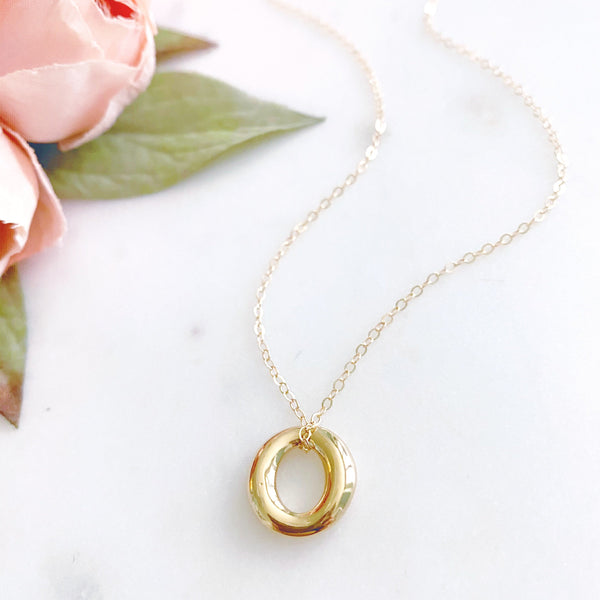 Circle Necklace, Minimalist Necklace, Gold Filled Necklace, Mothers Day Gift from Daughter, OLLIE