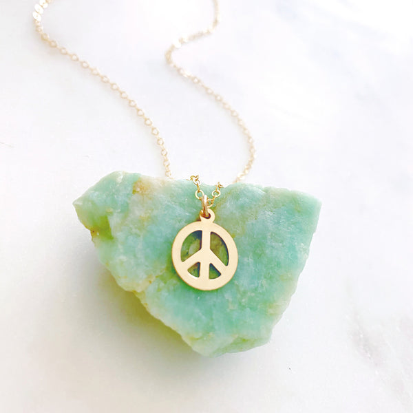 Peace Necklace, Gold Filled Necklace, Festival Jewelry, Sister Gift, Peace Sign